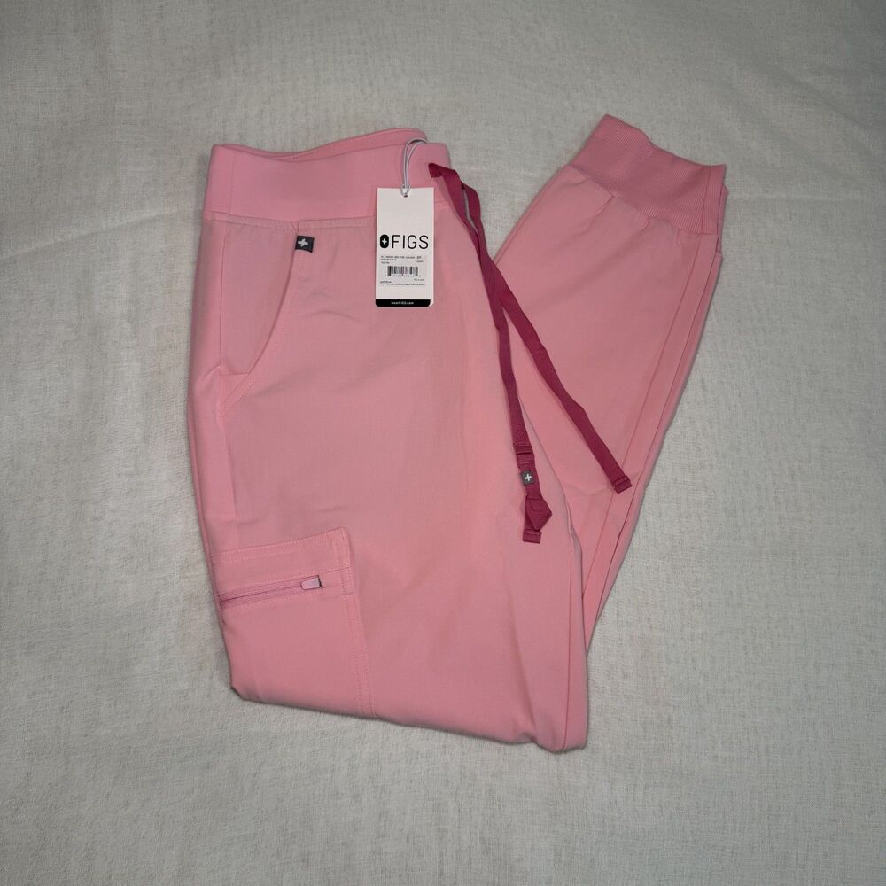 NWT FIGS Fight Club Pink Zamora Mid-Rise Jogger Scrub Pants Small Regular SR